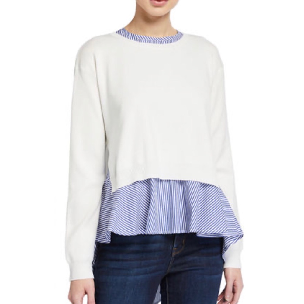 ENGLISH FACTORY Sweater & Stripe Peplum Set S